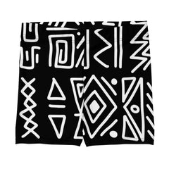 African Print Fitness Shorts | Black and White | Rhythms - Love Africa Print