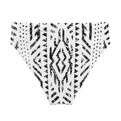 African Print High Waisted Bikini Bottom | Black and white | Mirage - Love Africa Print