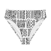 African Print High Waisted Bikini Bottom | Black and white | Nomadic - Love Africa Print