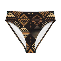 African Print High Waisted Bikini Bottom | Earth Tones | Medina - Love Africa Print