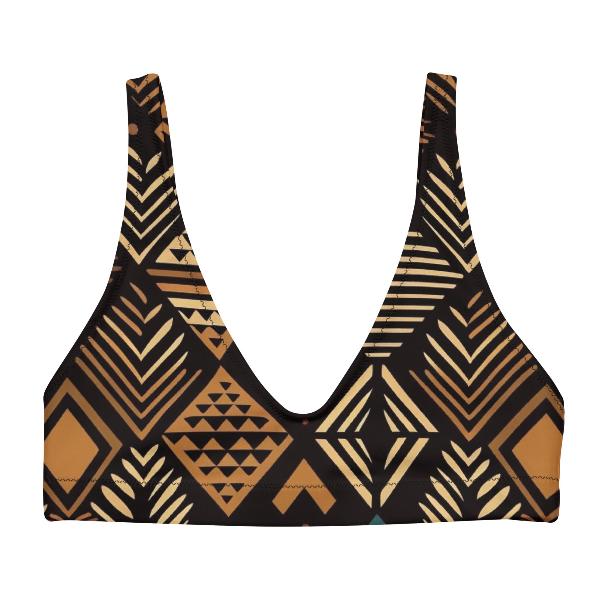 African Print Padded Bikini Top | Earth tones | Medina - Love Africa Print