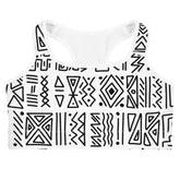 African Print Sports Bra| Black and white | Nomadic - Love Africa Print