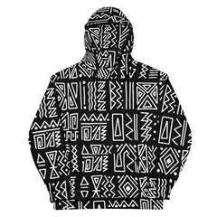 African Print Unisex Hoodie | Black and white | Rhythms - Love Africa Print
