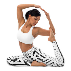 African Print Yoga Leggings | Black and white | Mirage - Love Africa Print