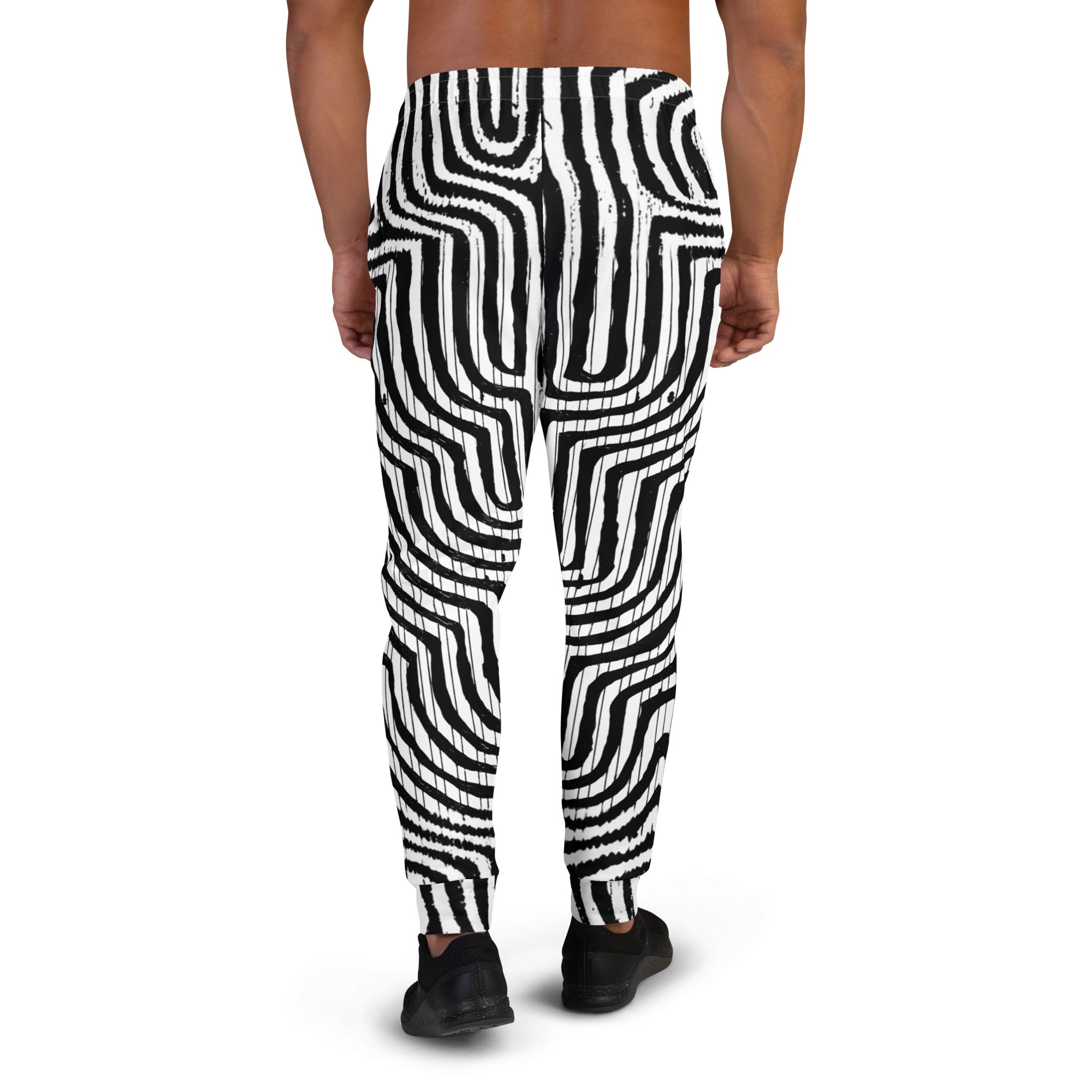 African Print Men's Joggers | Black & White | Pulse