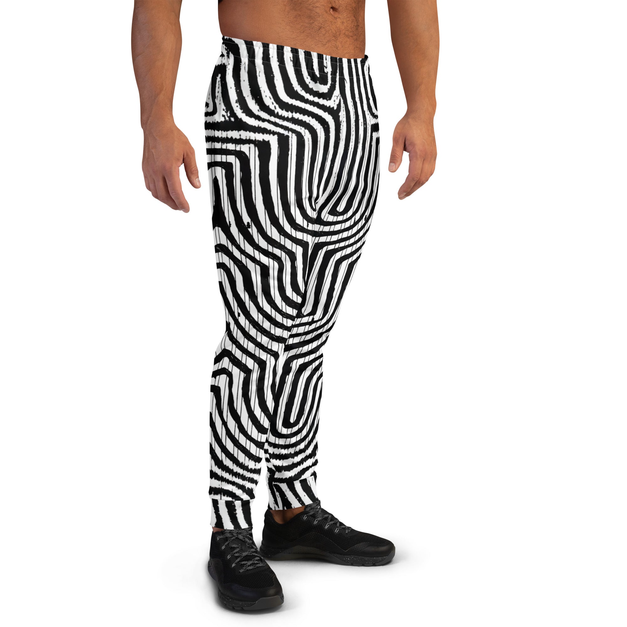 African Print Men's Joggers | Black & White | Pulse