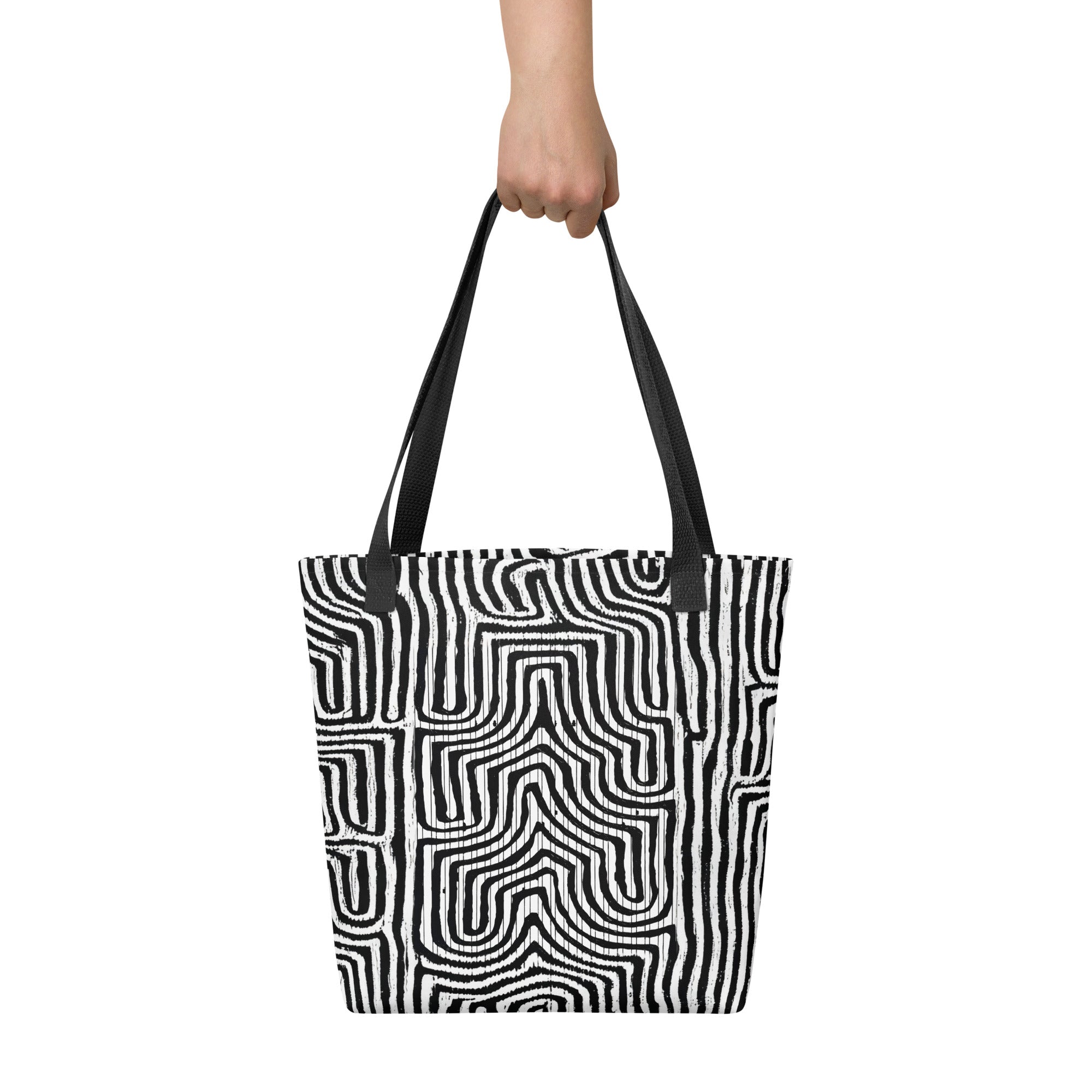 African Print Tote Bag | Black & White | Pulse