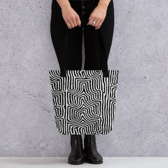 African Print Tote Bag | Black & White | Pulse