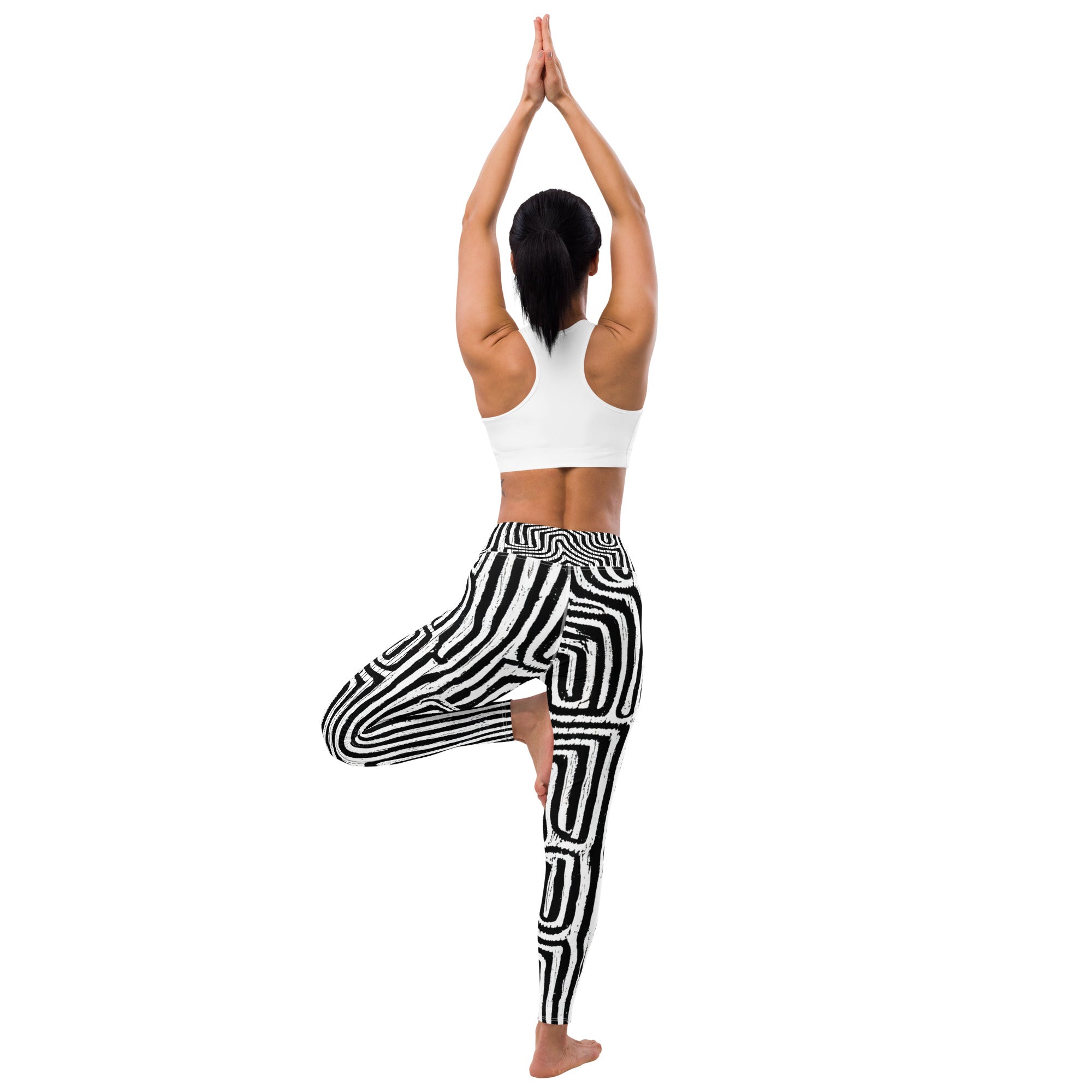 African Print Yoga Leggings | Black & White | Pulse