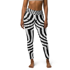 African Print Yoga Leggings | Black & White | Flow