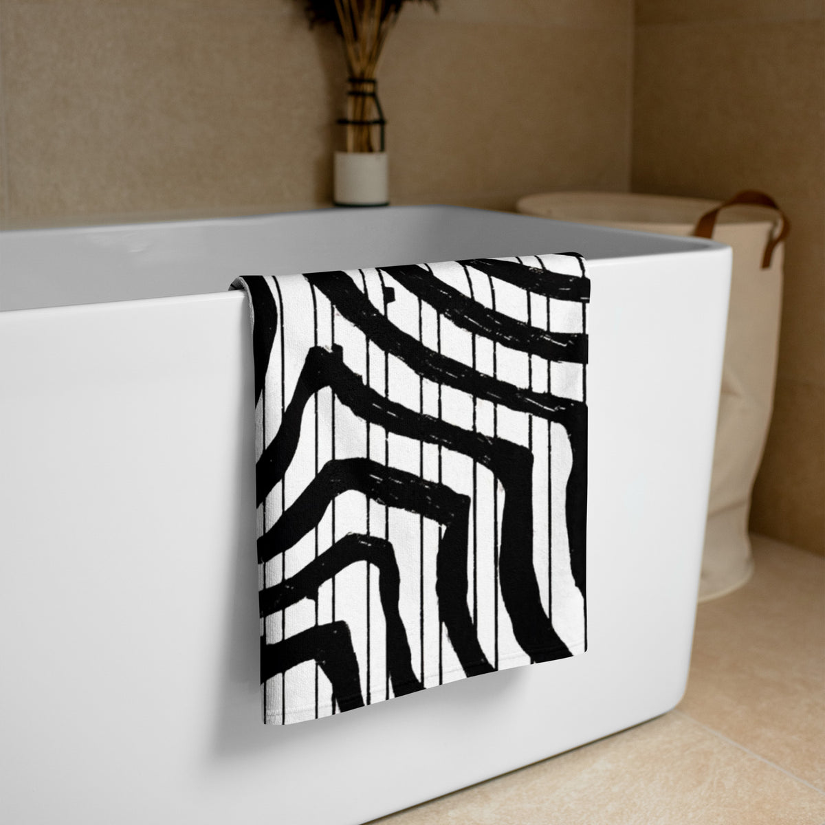 African Print Towel | Black & White | Flow