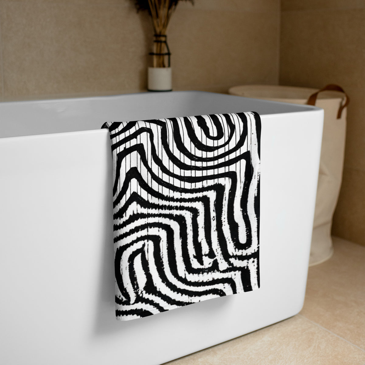 African Print Towel | Black & White | Pulse