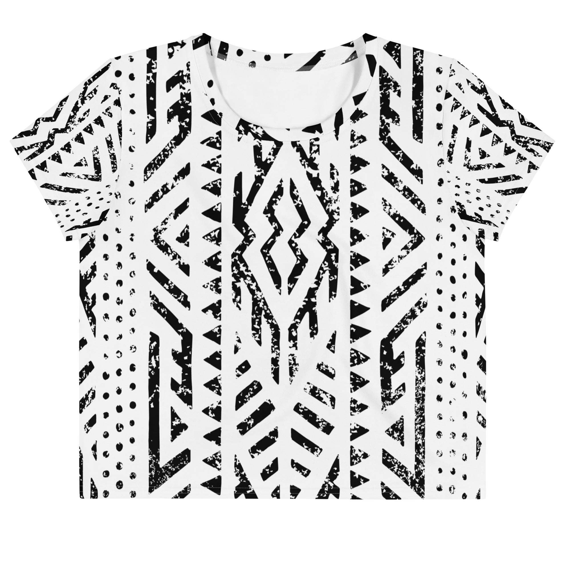 African Print Crop Tee | Black and white | Mirage - Love Africa Print