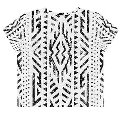 African Print Crop Tee | Black and white | Mirage - Love Africa Print