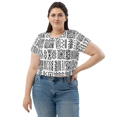 African Print Crop Tee | Black and white | Nomadic - Love Africa Print