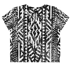 African Print Crop Tee | Black and white| Oasis - Love Africa Print