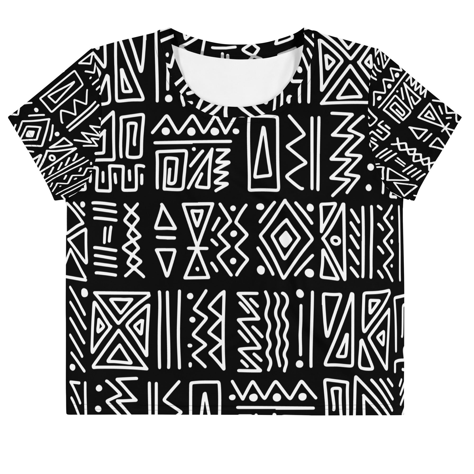 African Print Crop Tee | Black and white| Rhythms - Love Africa Print