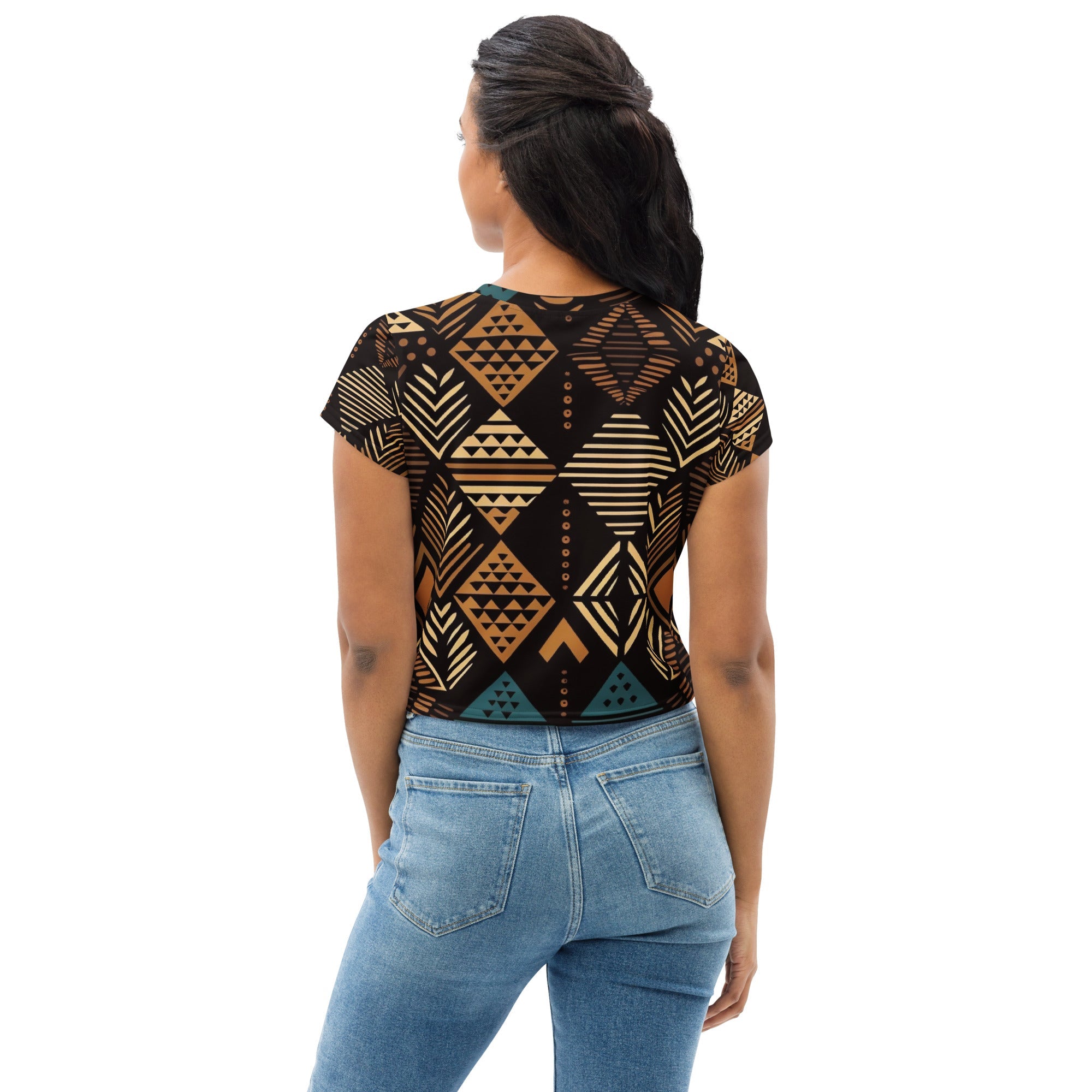 African Print Crop Tee | Earth Tones | Medina - Love Africa Print