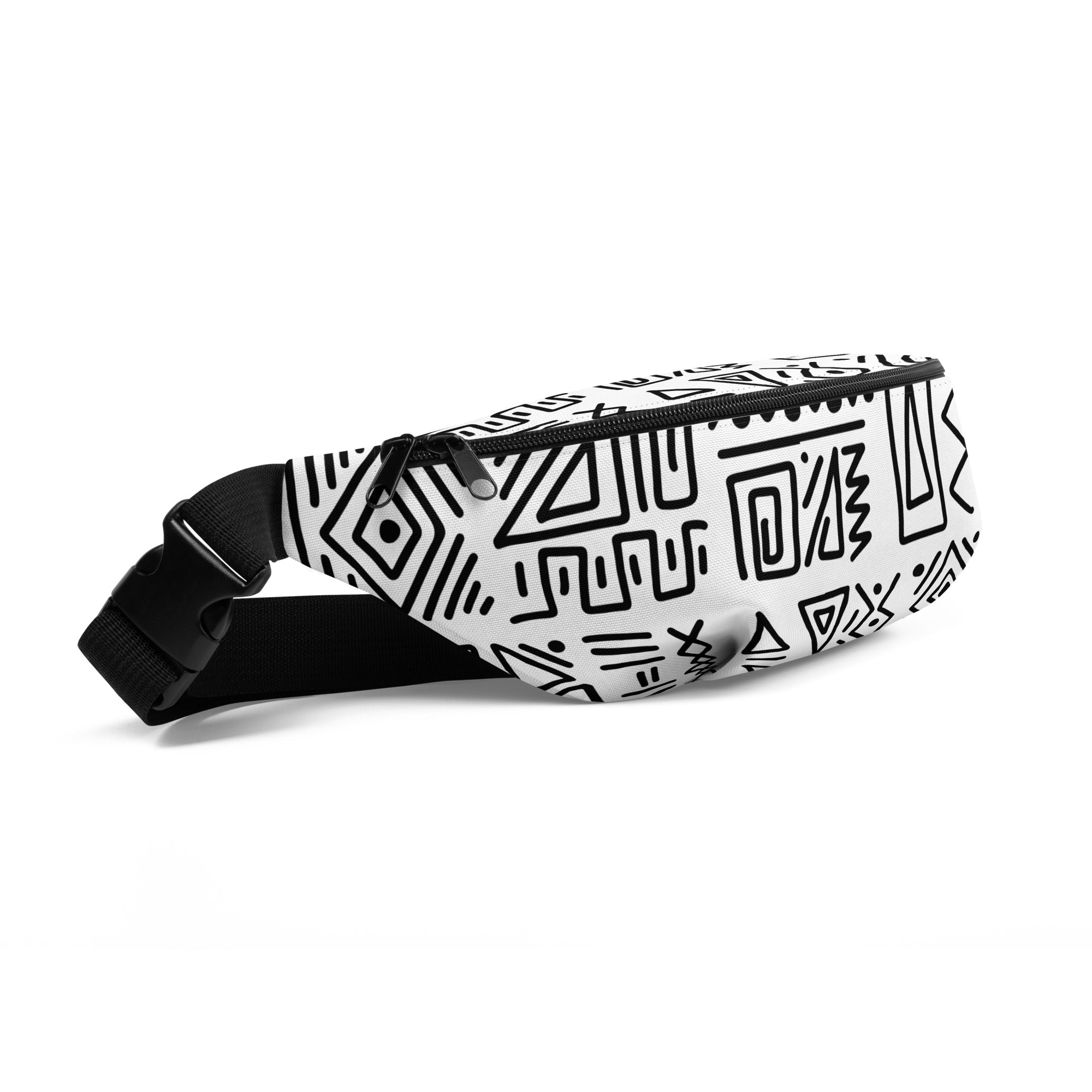 African Print Fanny Pack | Black and white | Nomadic - Love Africa Print