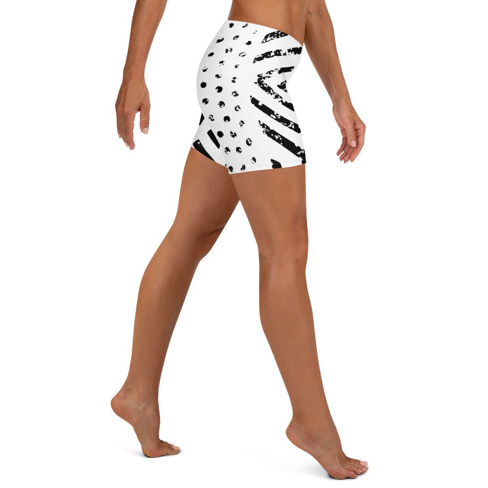 African Print Fitness Shorts | Black and White | Mirage - Love Africa Print