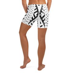 African Print Fitness Shorts | Black and White | Mirage - Love Africa Print