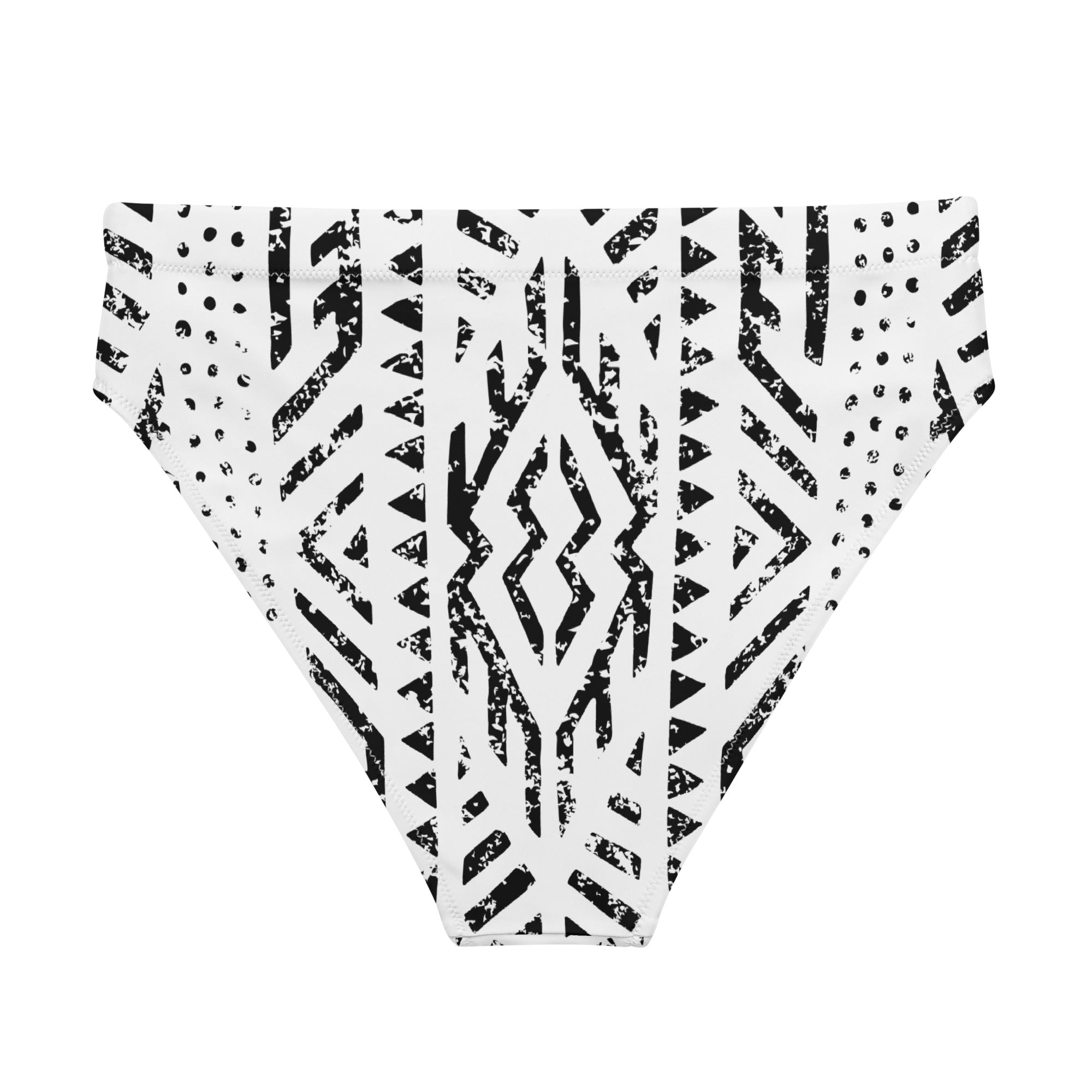 African Print High Waisted Bikini Bottom | Black and white | Mirage - Love Africa Print