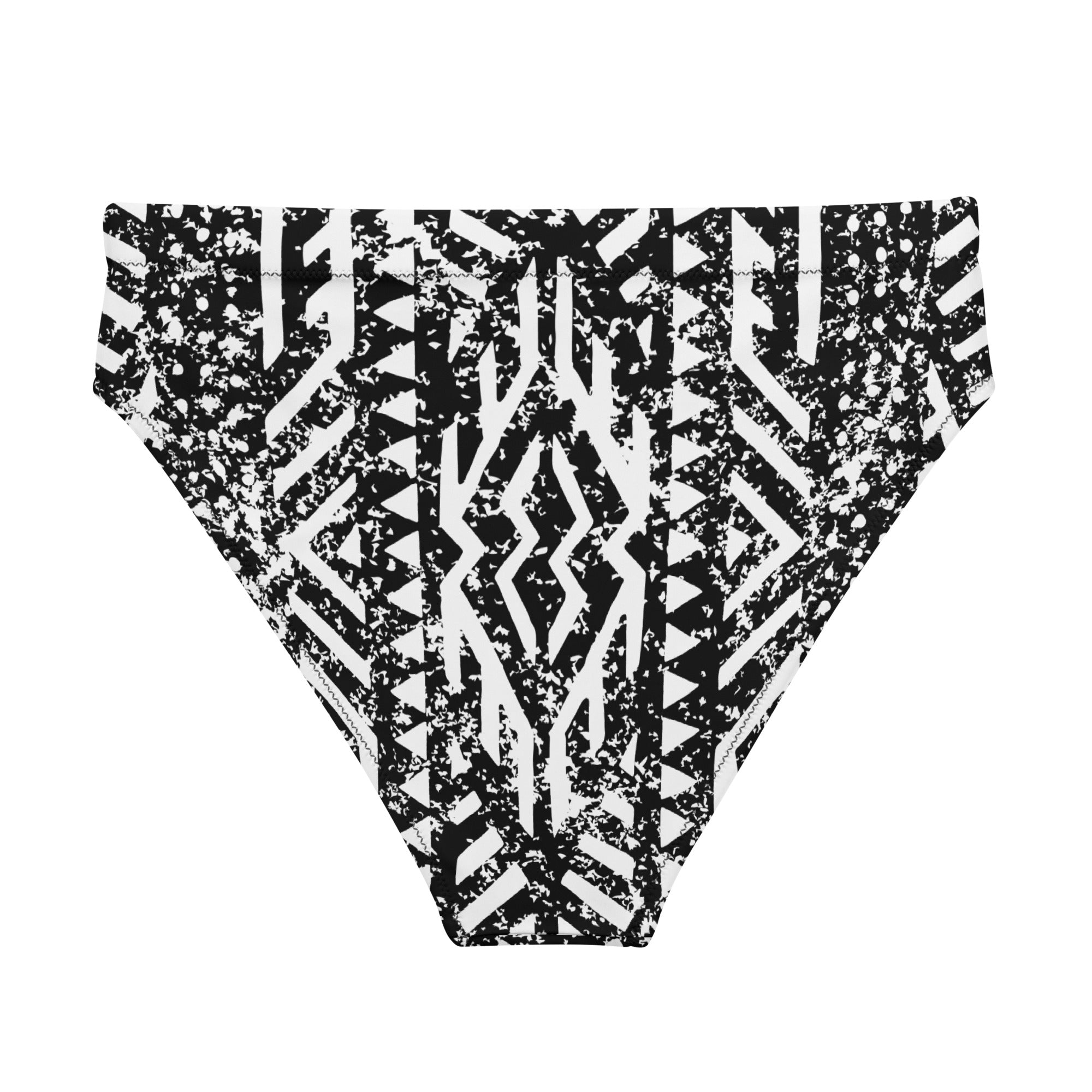 African Print High Waisted Bikini Bottom | Black and white | Oasis - Love Africa Print