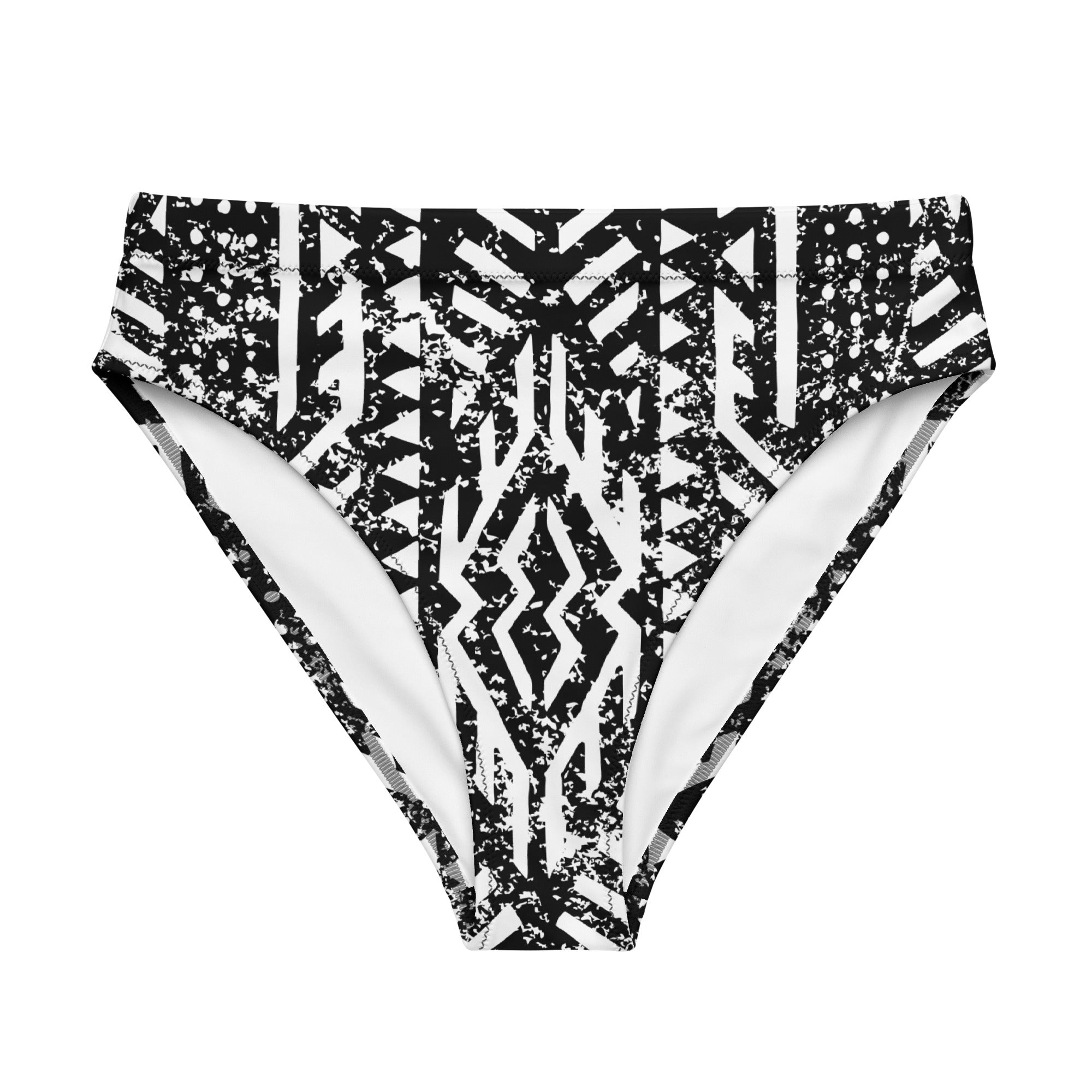 African Print High Waisted Bikini Bottom | Black and white | Oasis - Love Africa Print