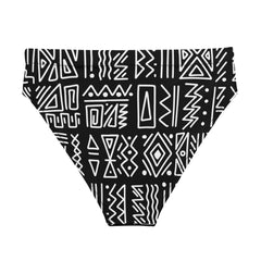 African Print High Waisted Bikini Bottom | Black and white | Rhythms - Love Africa Print