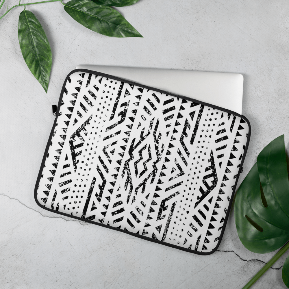 African Print Laptop Sleeve | Black and white | Mirage - Love Africa Print