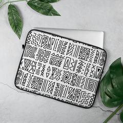 African Print Laptop Sleeve | Black and white | Nomadic - Love Africa Print
