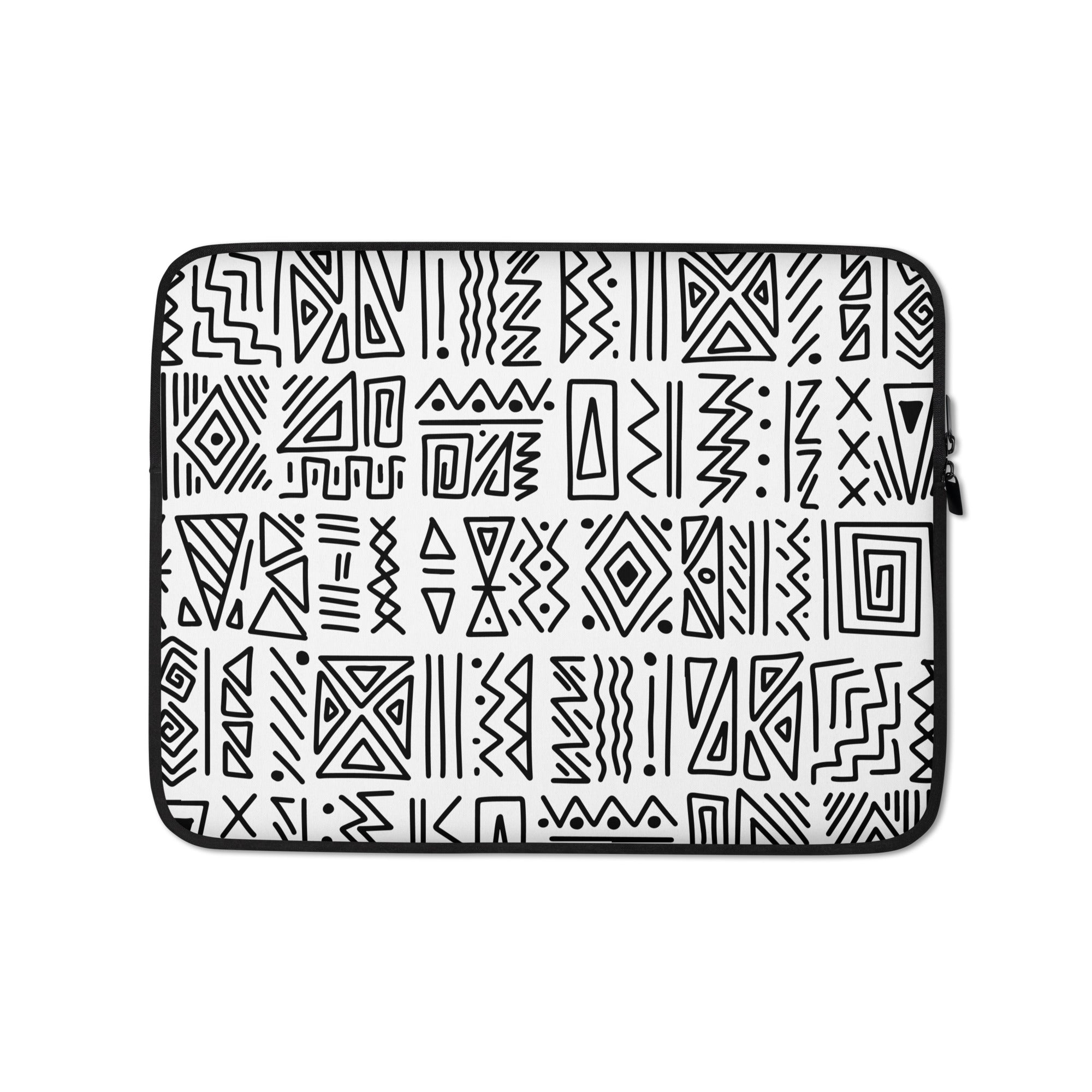 African Print Laptop Sleeve | Black and white | Nomadic - Love Africa Print