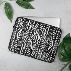 African Print Laptop Sleeve | Black and white | Oasis - Love Africa Print