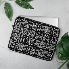 African Print Laptop Sleeve | Black and white | Rhythms - Love Africa Print