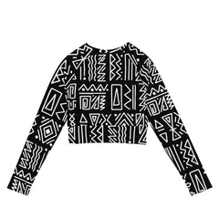 African Print Long Sleeve Crop Top | Black and white | Rhythms - Love Africa Print