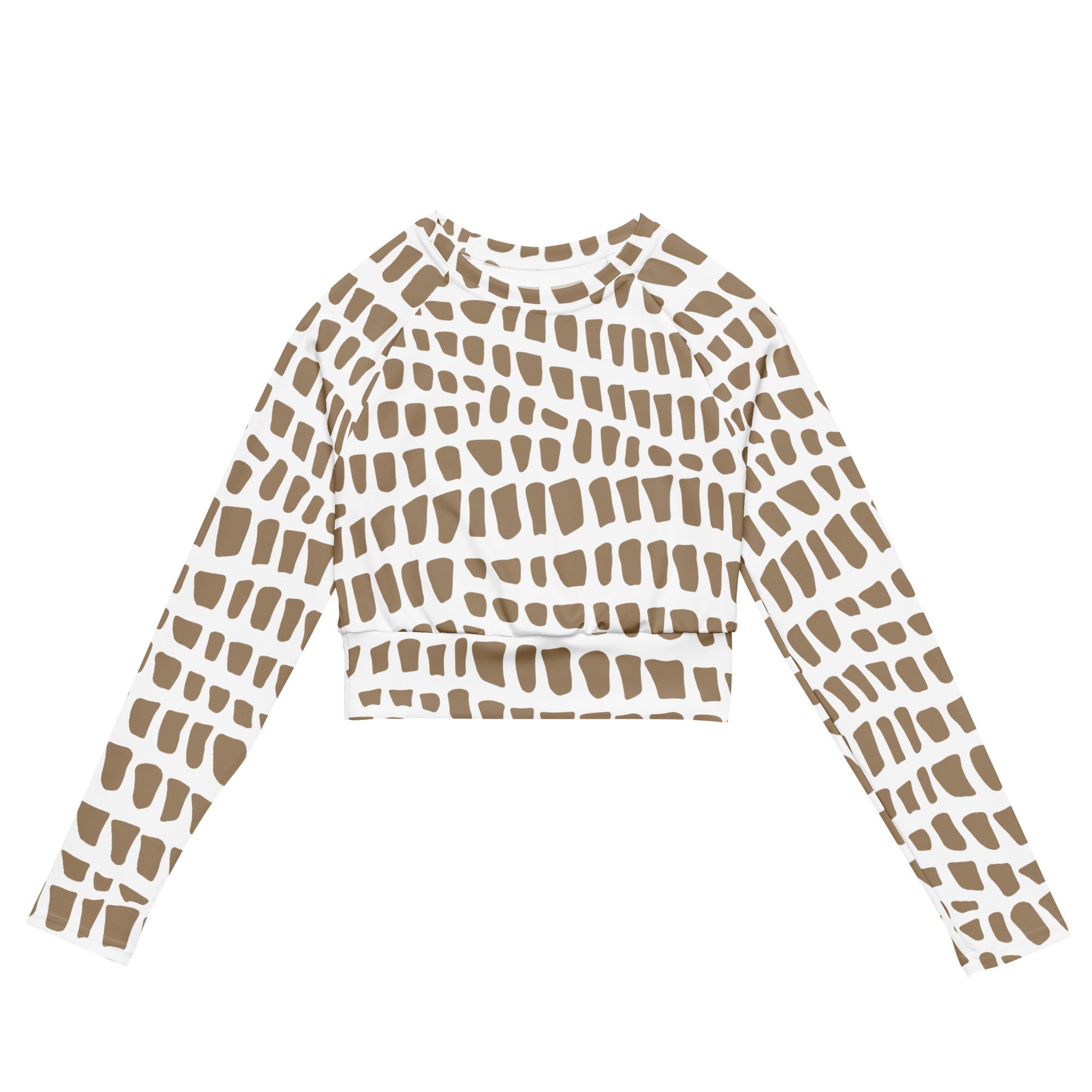 African Print Long Sleeve Crop Top | Nude Tones | Sahara - Love Africa Print