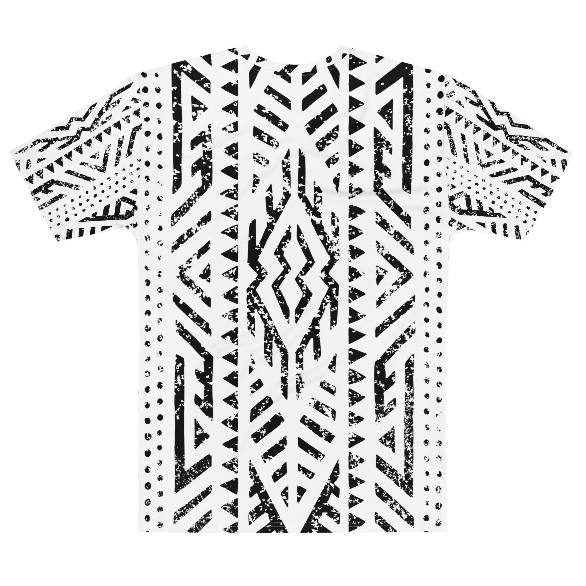 African Print Men’s Crew Neck T-Shirt | Black and White | Mirage - Love Africa Print