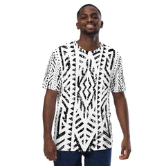 African Print Men’s Crew Neck T-Shirt | Black and White | Mirage - Love Africa Print