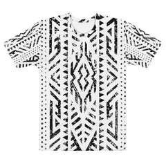 African Print Men’s Crew Neck T-Shirt | Black and White | Mirage - Love Africa Print