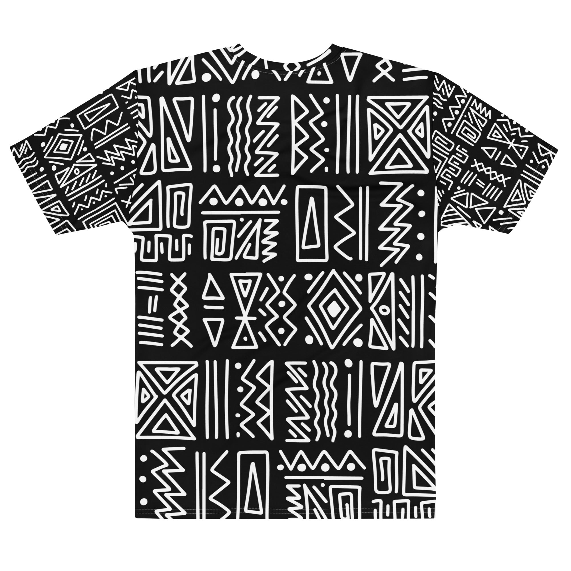 African Print Men’s Crew Neck T-Shirt | Black and White | Rhythms - Love Africa Print