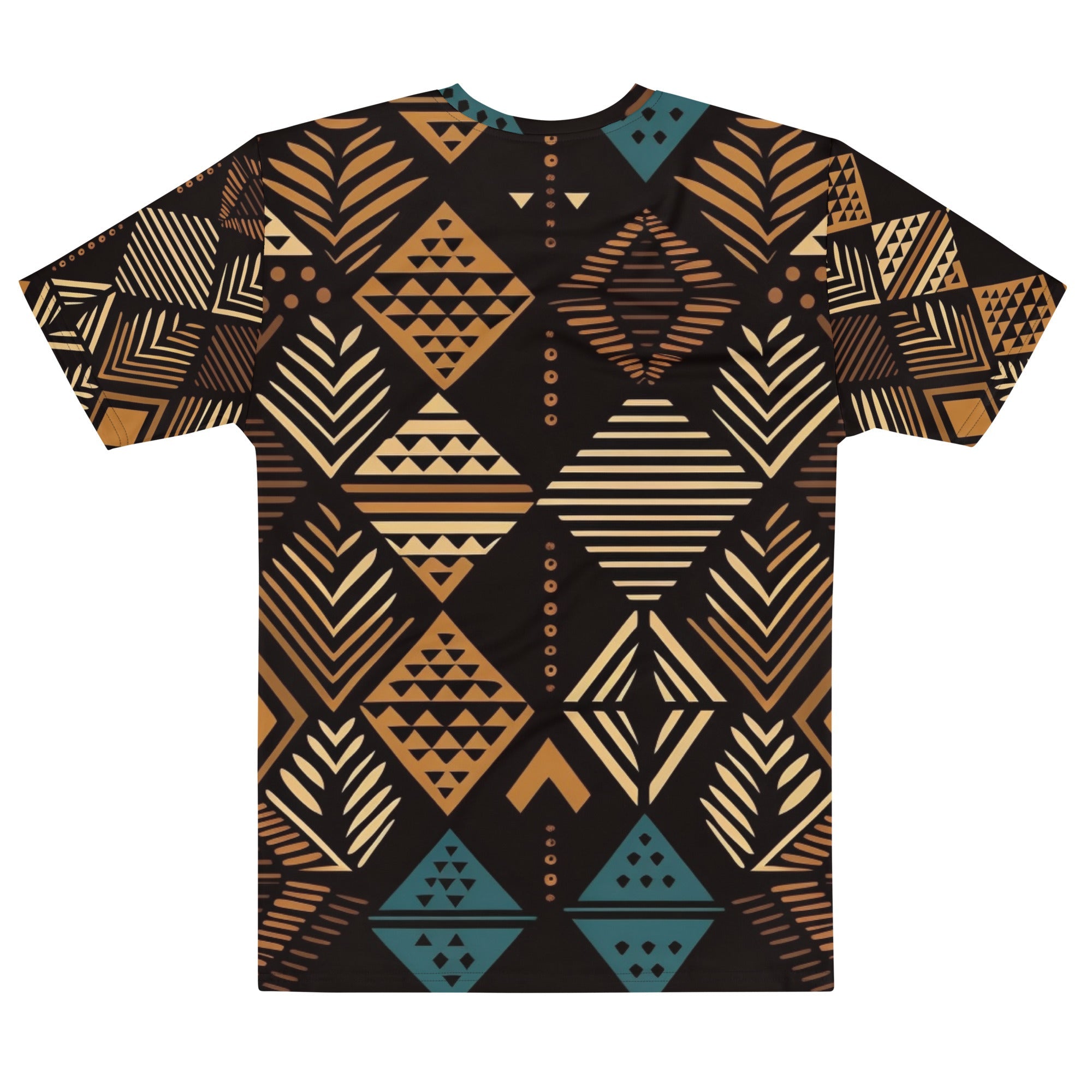 African Print Men’s Crew Neck T-Shirt | Earth Tones | Medina - Love Africa Print