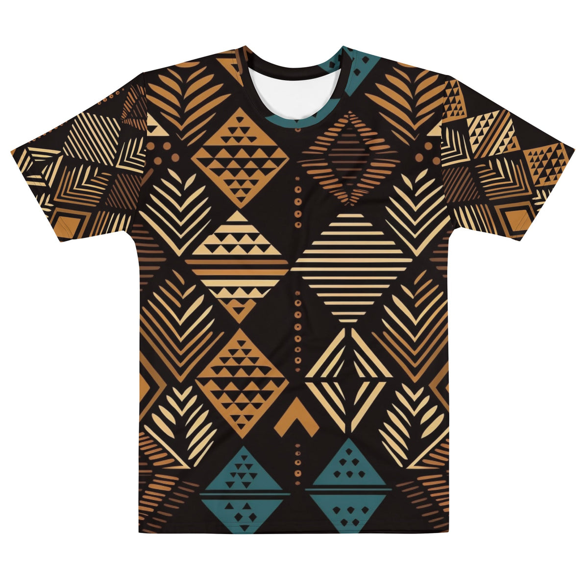 African Print Men’s Crew Neck T-Shirt | Earth Tones | Medina - Love Africa Print