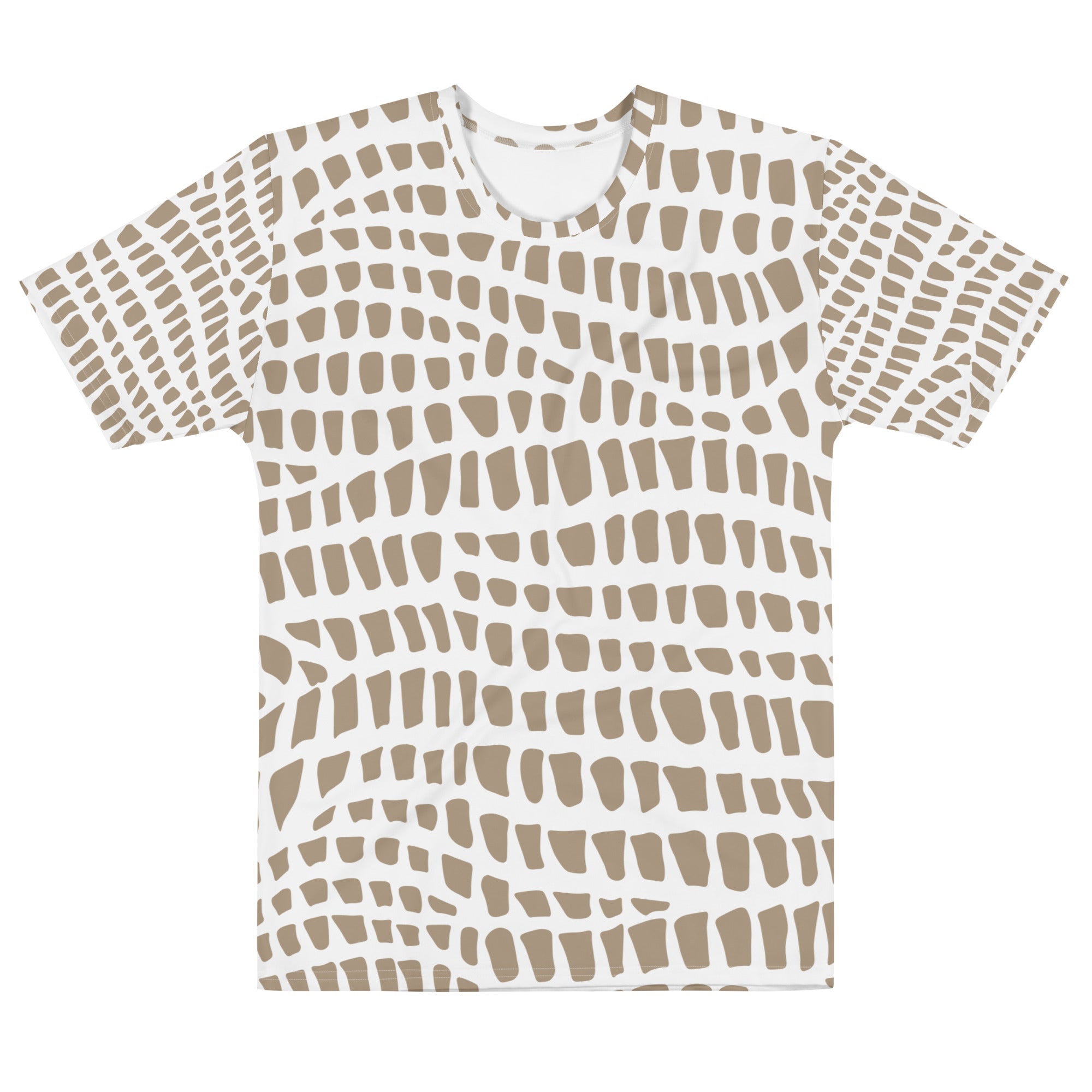 African Print Men’s Crew Neck T-Shirt | Nude Tones | Sahara - Love Africa Print