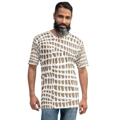 African Print Men’s Crew Neck T-Shirt | Nude Tones | Sahara - Love Africa Print