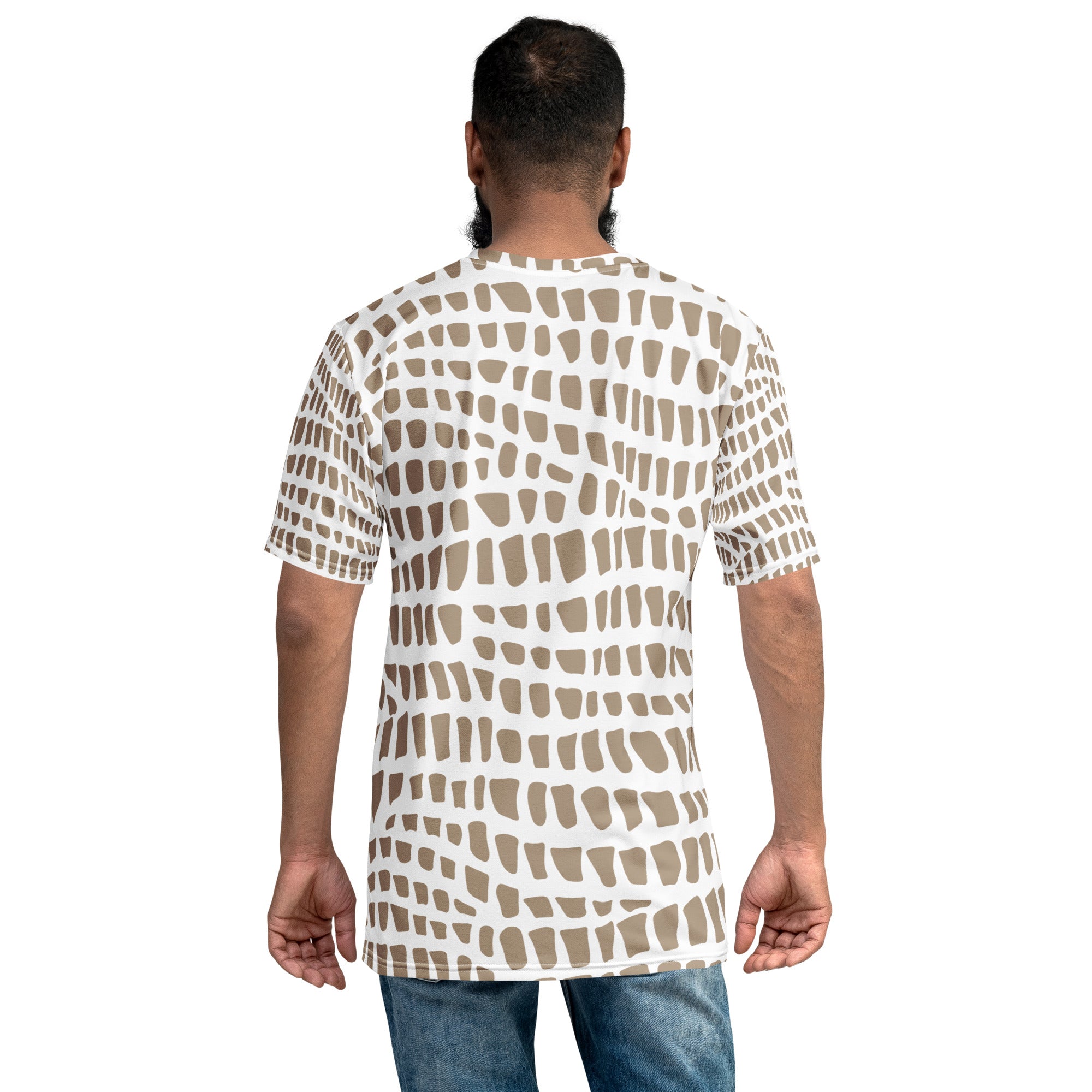 African Print Men’s Crew Neck T-Shirt | Nude Tones | Sahara - Love Africa Print