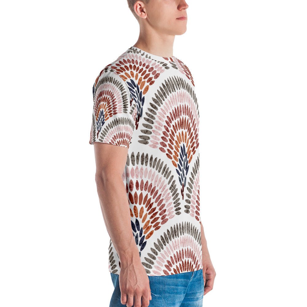 African Print Men’s Crew Neck T-Shirt | Pastel Tones | Blossom - Love Africa Print