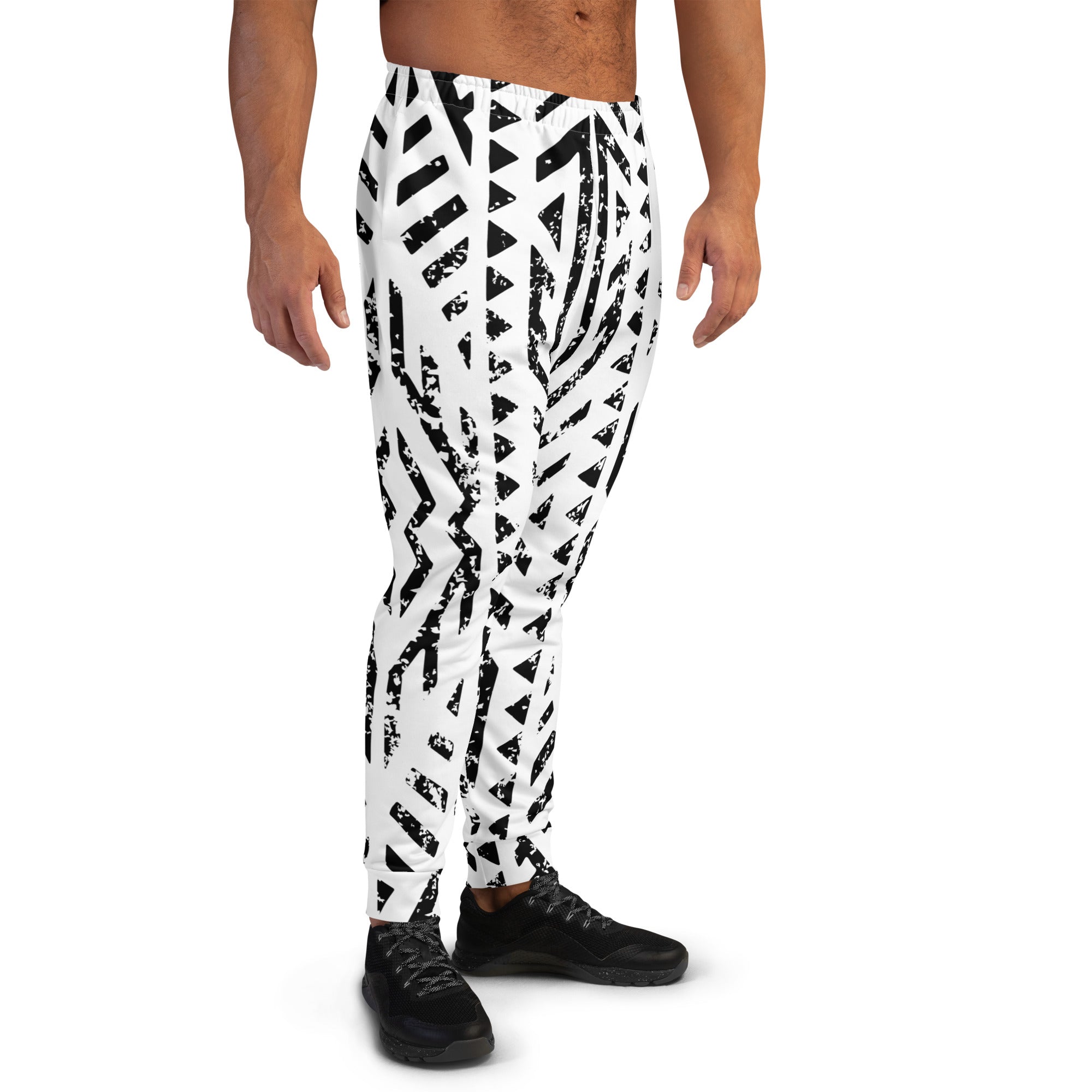 African Print Men's Joggers | Black and white | Mirage - Love Africa Print