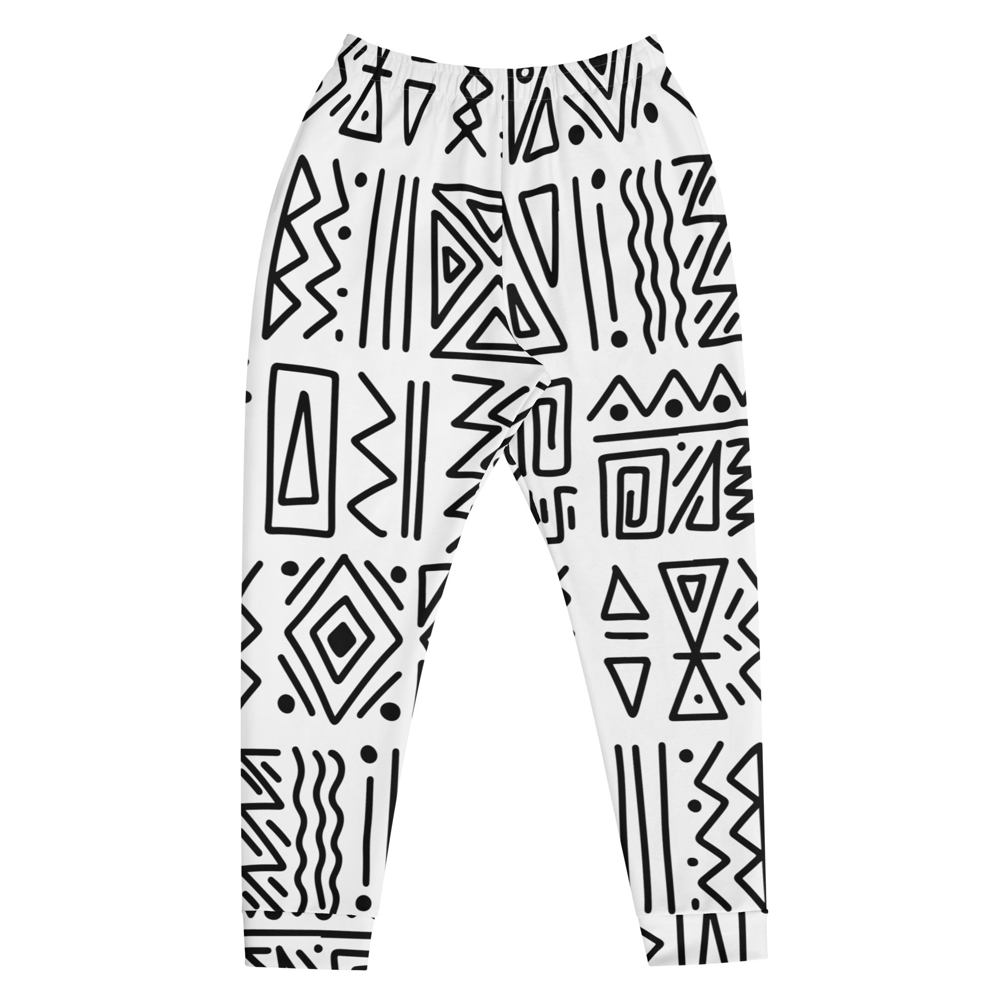 African Print Men's Joggers | Black and white | Nomadic - Love Africa Print