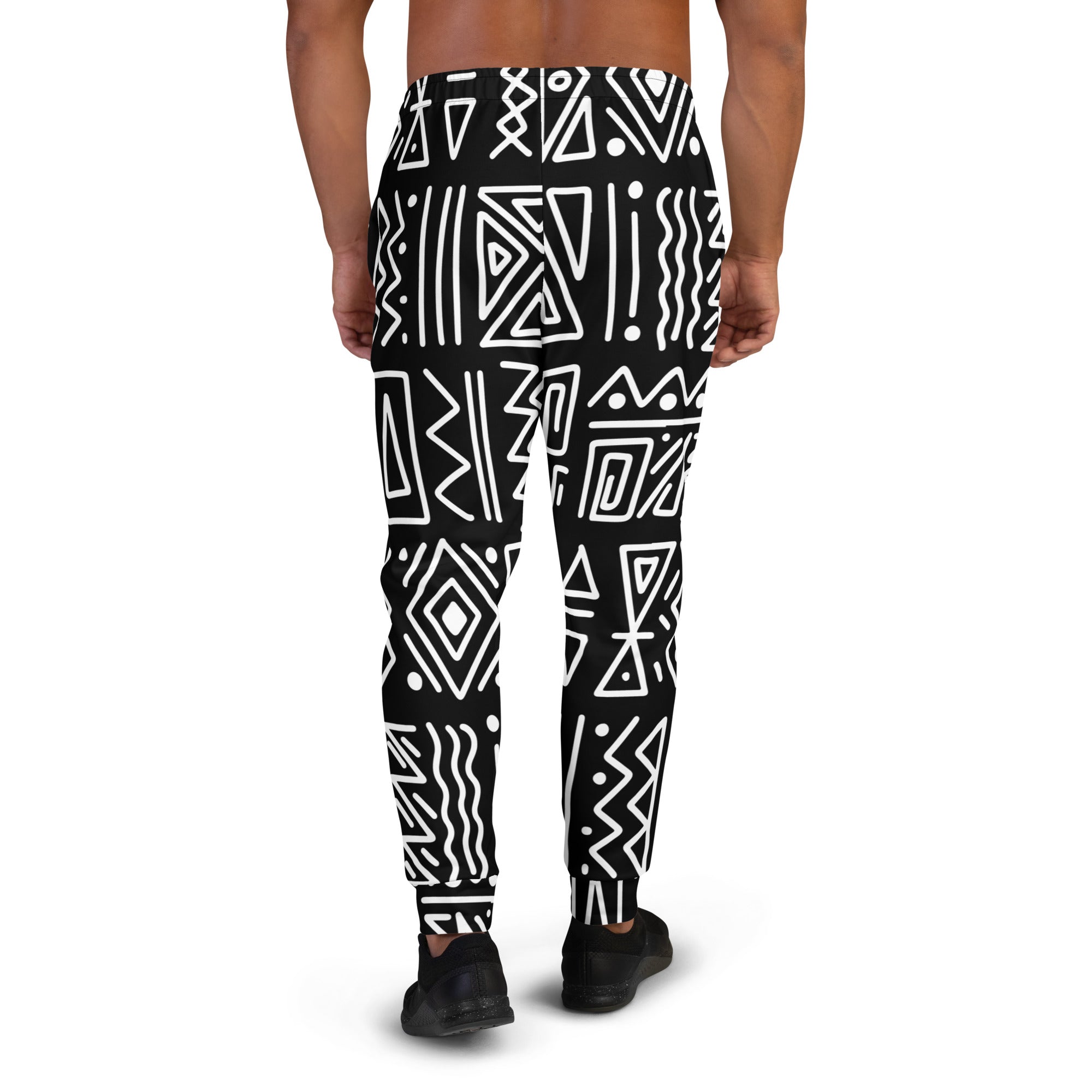 African Print Men's Joggers | Black and white | Rhythms - Love Africa Print