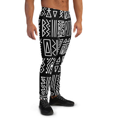 African Print Men's Joggers | Black and white | Rhythms - Love Africa Print